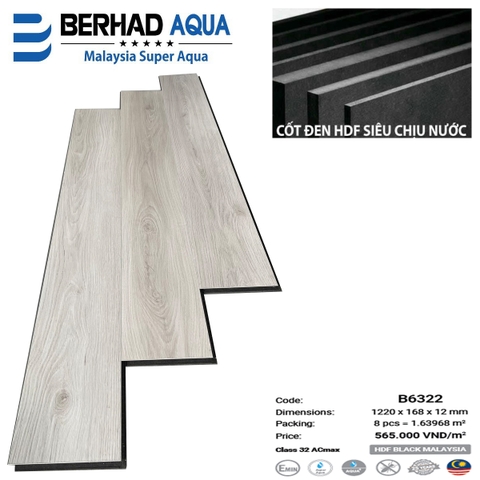 Sàn Gỗ Berhad Aqua B6322