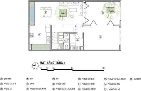 Mẫu thiết kế nhà 3 tầng có nhiều cây xanh mát mẻ