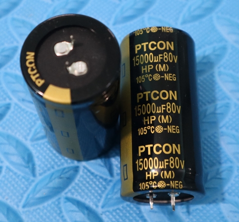 Tụ Amply PTCON 15000uF/80V Với Kích Thước 7 X 3.5 Chất Lượng Cao