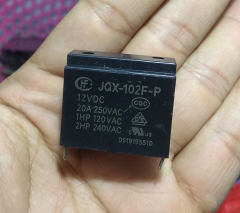 Rơ le công nghiệp JQX-102F-P 12VDC 20A Chuyên Ráp Mạch Bảo Vệ Loa