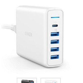 Sạc Anker 5 Cổng, 60w PowerPort +5 USB C with USB Power delivery - A2056