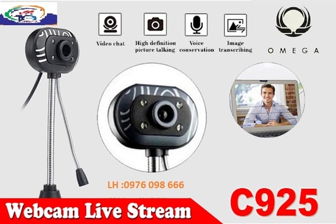 Webcam Live-Stream Có Mic Giá Rẻ Omega C925