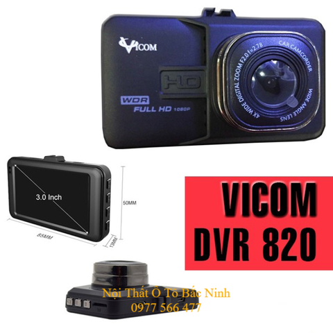 Camera Hành Trình Vicom DVR 820 Kiêm Camera Lùi