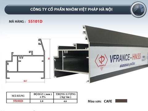 KHUNG CỬA ĐI HỆ VÁT CẠNH 55