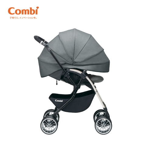 Xe đẩy Combi Umbretta 4 bánh quay tự động ghi silver