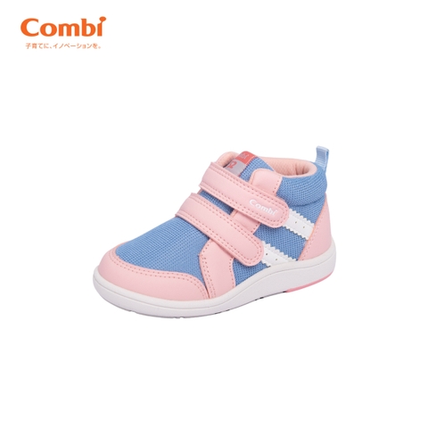 Giày cao cổ Combi S-Go đế định hình chống bàn chân bẹt 24AW03 màu hồng xanh