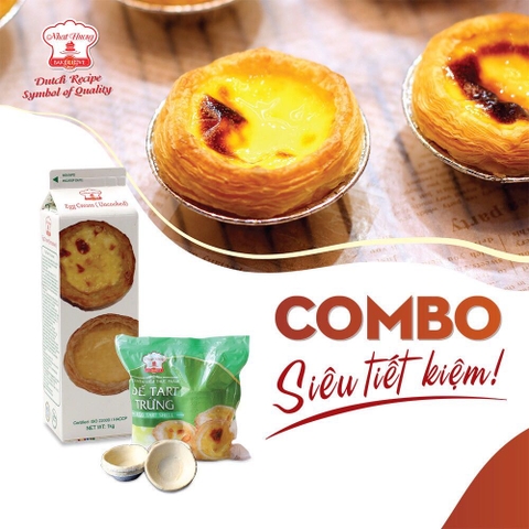 Combo đế bánh tart trứng và kem phô mai Nhất Hương