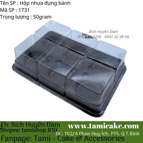 Hộp nhựa 6 bánh 50gram FG332 (set 50 hộp)