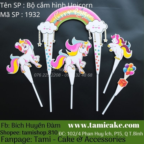 Bộ que cắm hình Unicorn