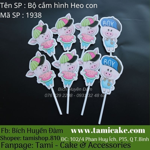 Bộ que cắm hình heo con