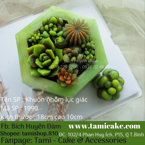 Khuôn nhôm lục giác size 18cm cao 10cm