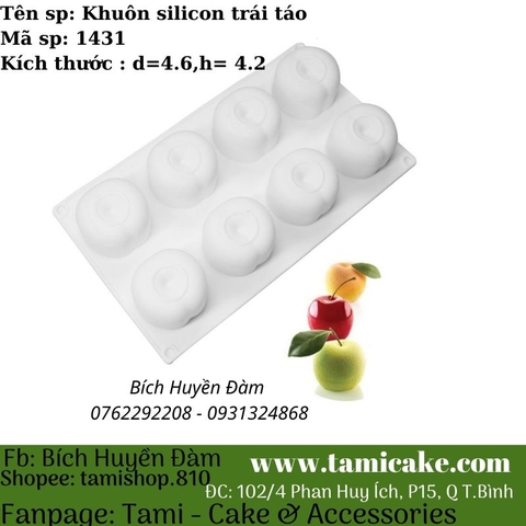 Khuôn silicon trái táo 1431