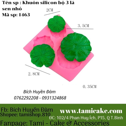 Khuôn silicon bộ 3 lá sen nhỏ 1463