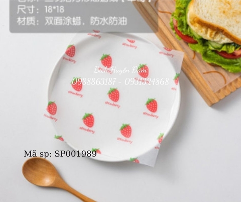 Set 50 tờ giấy lót bento (wax paper) (Hình vuông 18cm x 18cm)