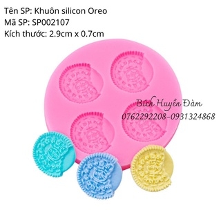 Khuôn silicon vỉ 4 bánh Oreo đổ rau câu, socola, fondant