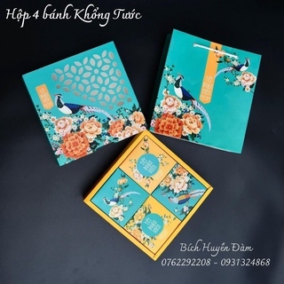 Set 5 hộp Khổng tước đựng bánh trung thu 4 bánh