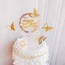 Bộ 12 phụ kiện trang trí bánh kem hình bướm 3D khoét rỗng nhiều màu ánh kim trang trí dịp sinh nhật/đám cưới