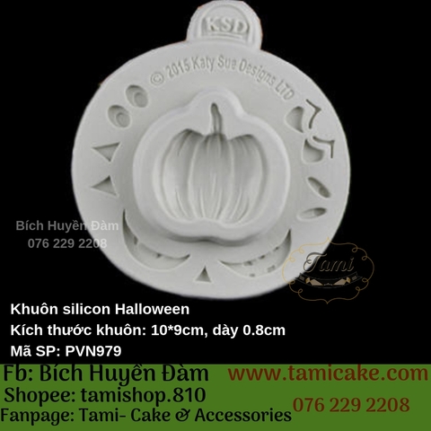 Khuôn silicon Halloween bí đỏ- PVN979