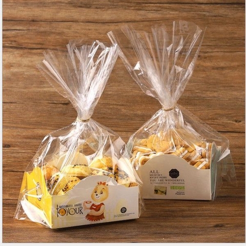 Túi gấu đựng bánh cookies, bánh kẹo (set 100), gấu vuông, gấu chữ nhật