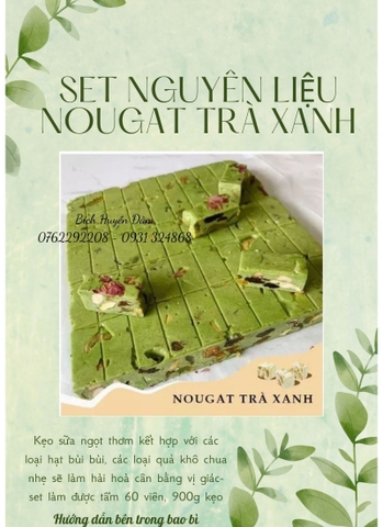 Set nguyên liệu nougat trà xanh (chưa bao gồm bơ lạt)