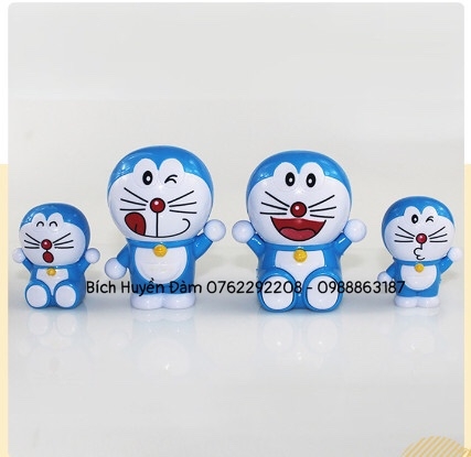 Set 4 Doraemon trang trí bánh kem