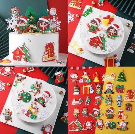 Thẻ silicon trang trí bánh chủ đề Noel/Giáng sinh