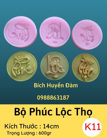 Bộ 3 khuôn silicon Phúc Lộc Thọ