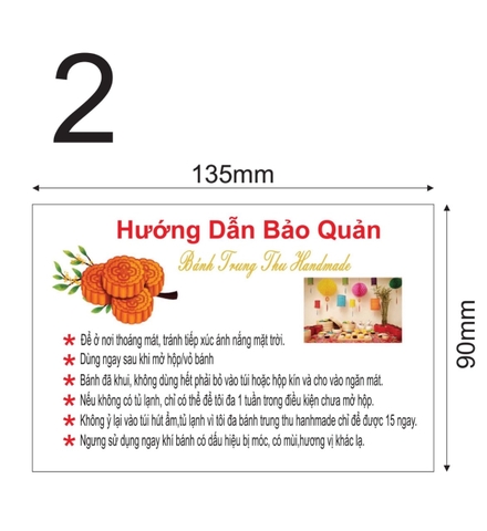 [COMBO 10 TEM] Decal Bảo Quản/Hướng dẫn sử dụng Bánh Trung Thu