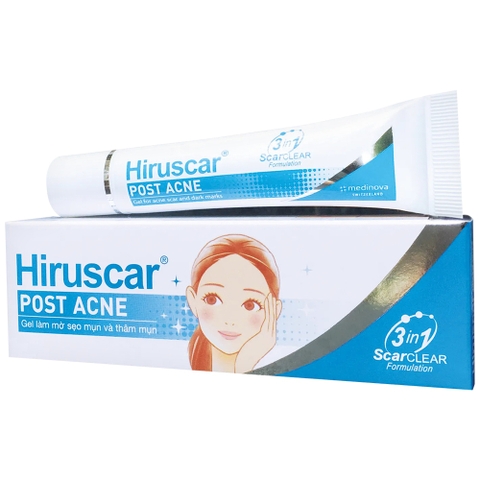 Gel làm mờ sẹo mụn và thâm mụn Hiruscar Post Acne Gel 10gr