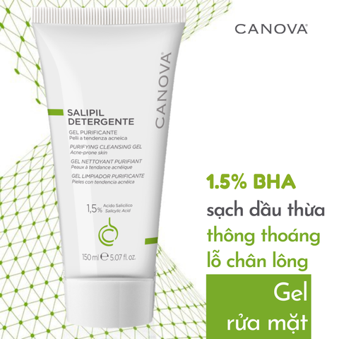 Gel rửa mặt ngăn ngừa mụn Canova Salipil Detergente 150ml