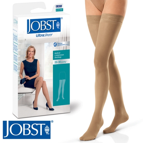 Vớ đùi JOBST ULTRASHEER siêu mỏng, màu da, kín ngón - Hỗ trợ điều trị suy giãn tĩnh mạch