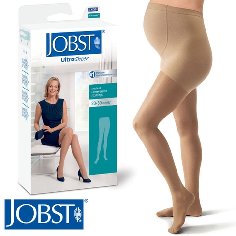 Quần vớ cho bầu JOBST ULTRASHEER siêu mỏng, màu da, kín ngón - Hỗ trợ điều trị suy giãn tĩnh mạch thai kỳ