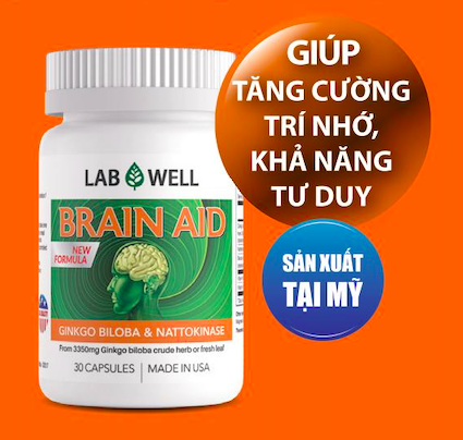 Viên uống hoạt huyết, tăng cường tuần hoàn não Lab Well Brain AID 30 viên