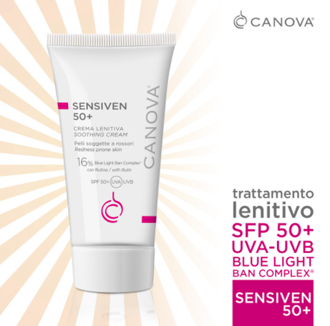 Kem làm dịu, dưỡng ẩm kết hợp chống nắng Canova Sensiven SPF50 50ml