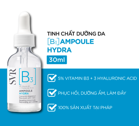 Tinh chất phục hồi, dưỡng ẩm và giảm nhăn SVR Ampoule Hydra B3 30ml