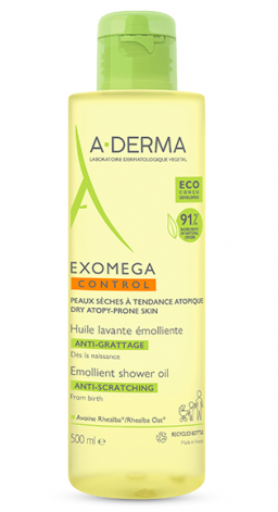 Dầu tắm làm sạch dịu nhẹ hỗ trợ điều trị viêm da cơ địa A-Derma Exomega Emollient Shower Oil 200ml