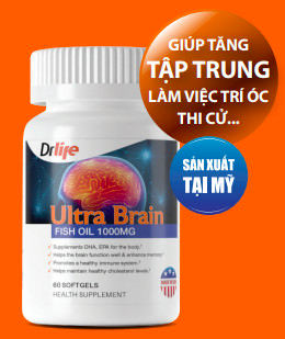 Viên uống bỗ não, hỗ trợ sức khoẻ tim mạch và thị lực DrLife Ultra Brain 60 viên