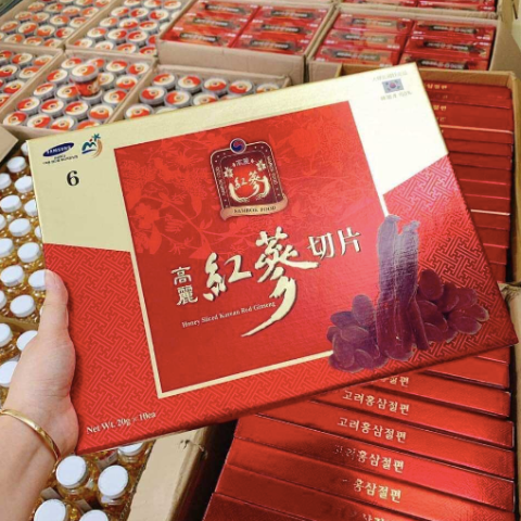 Hồng sâm thái lát, tẩm mật ong Hàn Quốc SamBok Food (Hộp 10 gói x 20g)