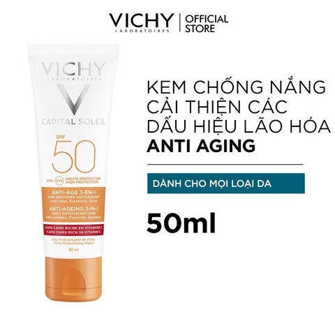 Kem chống nắng ngăn lão hóa Vichy Ideal Soleil Anti-Ageing SPF50 50ml