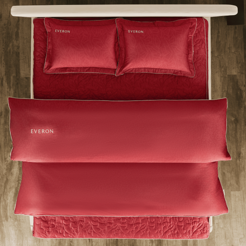 Bộ chăn ga Everon đỏ rượu vang EPM26016