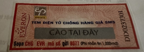 Tem điện tử đỏ chống hàng giả trên mỗi tấm đệm Everon chính hãng