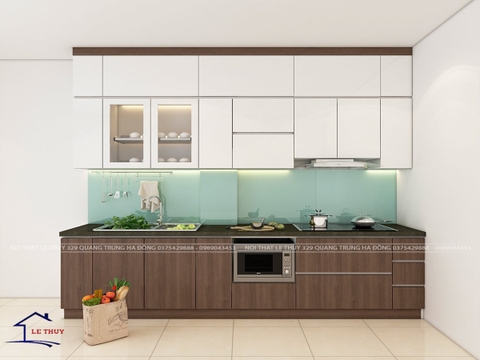 TỦ BẾP GỖ CÔNG NGHIỆP MDF PHỦ MELAMIN TM04