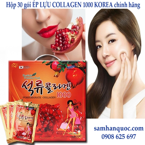Hộp 30 gói Ép Lựu Collagen Hàn Quốc 1000 chính hãng