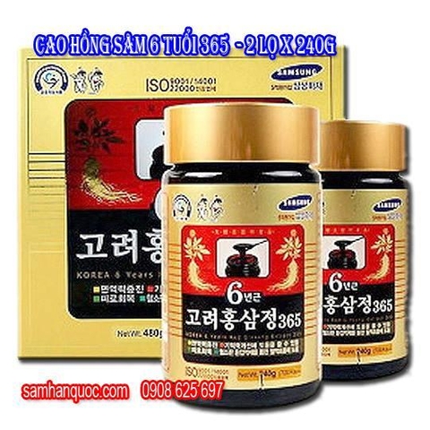 Cao Hồng Sâm 365 Hàn Quốc 6 năm tuổi 240G X 2 LỌ