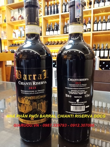 PHÂN PHỐI ĐỘC QUYỀN, BÁN BUÔN VANG Ý BARRAL CHIANTI RISERVA GIÁ RẺ NHẤT PHÂN PHỐI ĐỘC QUYỀN, BÁN BUÔN VANG Ý BARRAL CHIANTI RISERVA GIÁ RẺ NHẤT