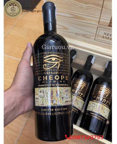 RƯỢU VANG Ý 18,5 ĐỘ CHEOPE PRIMITIVO DI MANDURIA SIÊU NGON GIÁ TỐT RƯỢU VANG Ý 18,5 ĐỘ CHEOPE PRIMITIVO DI MANDURIA SIÊU NGON GIÁ TỐT