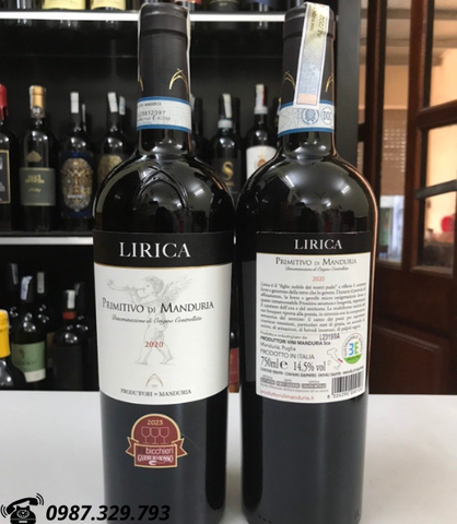 CHẤT LƯỢNG VÀ GIÁ CỰC TỐT- VANG Ý LIRICA PRIMITIVO DI MANDURIA CHẤT LƯỢNG VÀ GIÁ CỰC TỐT- VANG Ý LIRICA PRIMITIVO DI MANDURIA
