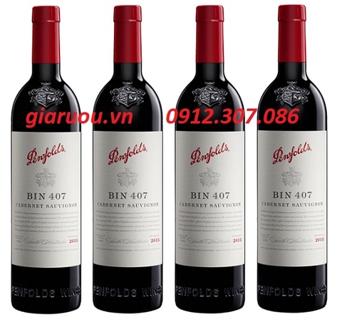 VANG ÚC PENFOLDS BIN 407 CABERNET SAUVIGNON CHUYÊN LÀM QUÀ TẾT GIÁ RẺ