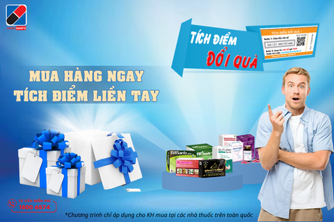 CT CÀO TEM TÍCH ĐIỂM ĐỔI THƯỞNG CHO KHÁCH LẺ MUA TẠI NHÀ THUỐC, PHÒNG KHÁM.