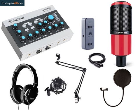 Combo thu âm số 6: Sound card Alctron U16k+ Micro Takstar PCk320+ Tai nghe Takstar HD2000